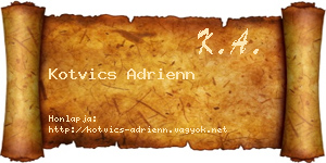 Kotvics Adrienn névjegykártya